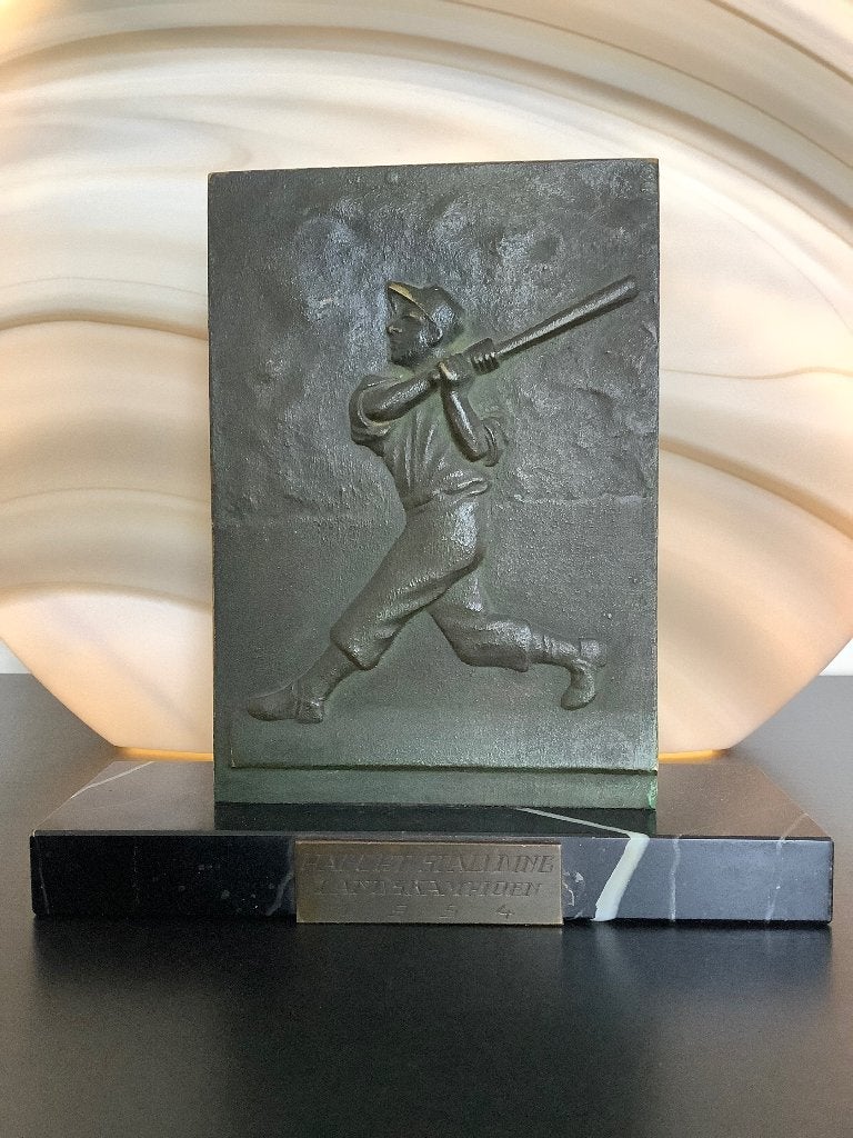 BASEBALL HAECHT SPALDING 1954 LANDSKAMPIOEN (BRONS), Ophalen, Brons