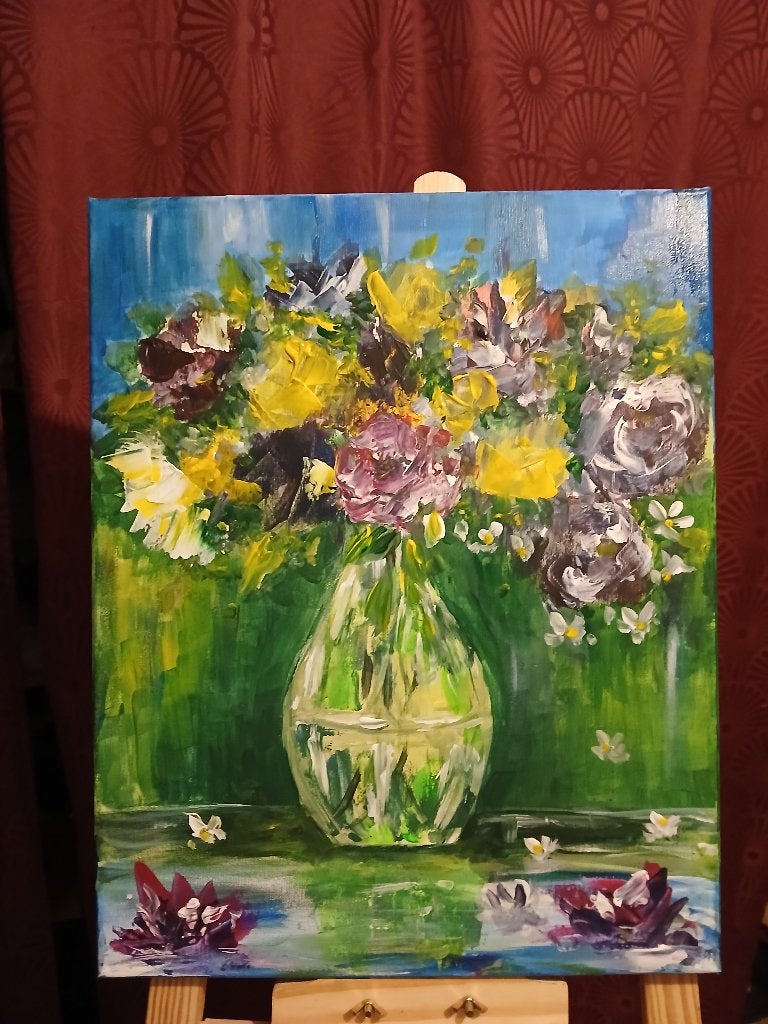 Tableau acrylique, Enlèvement ou Envoi, Peinture acrylique, Peint à la main, Toile
