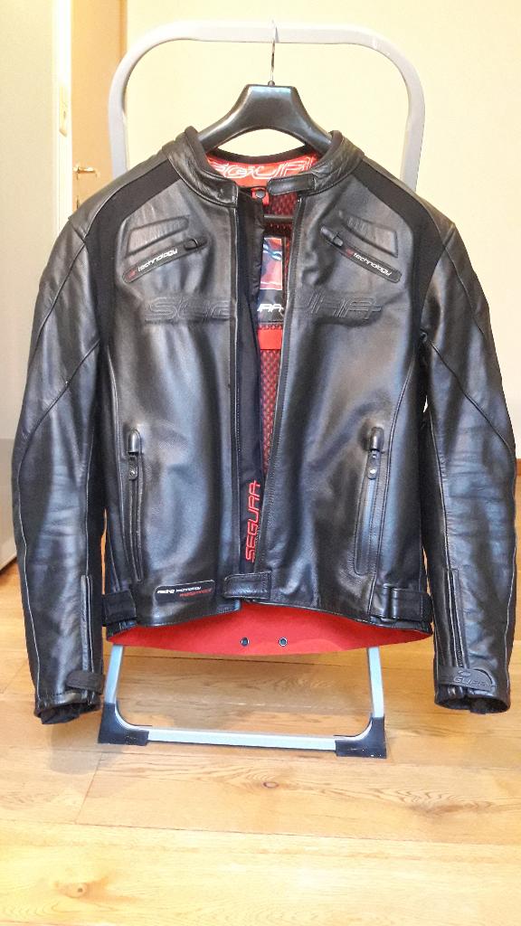 Blouson moto étanche en cuir de vachette Segura Powell, Ophalen, Tweedehands, Heren, Jas | leer