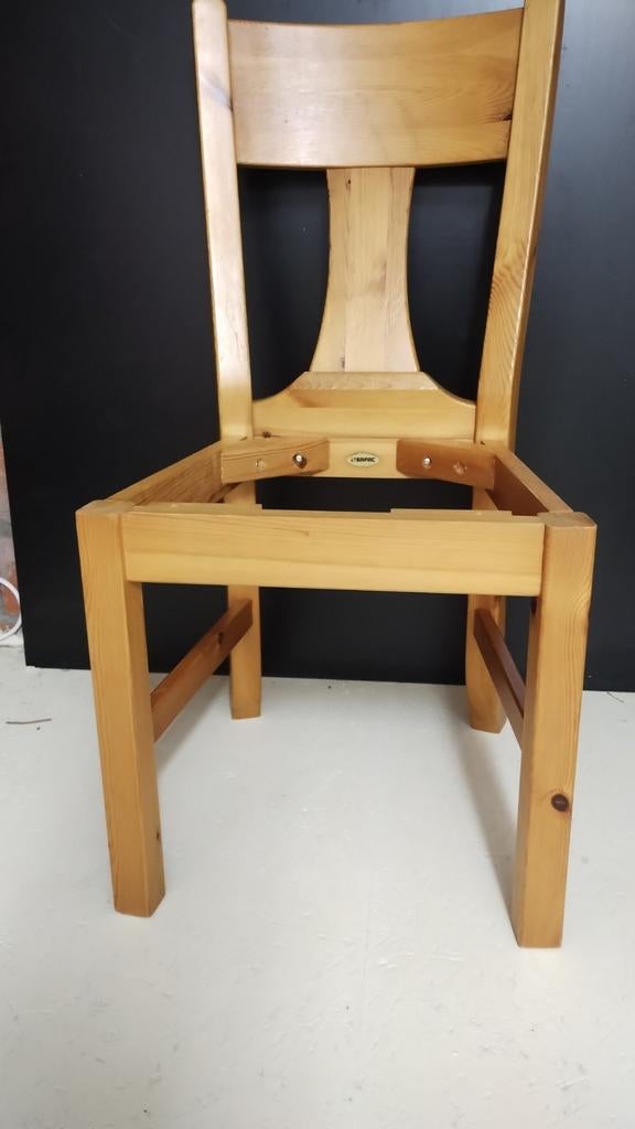 Stoelen, massieve grenen, 6 stuks, met bijhorende zitting., Ophalen, Stoel(en)
