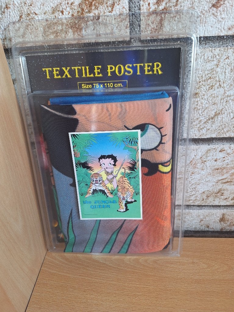 Betty Boop Textielposter 1997 gesigneerd., Ophalen of Verzenden, Nieuw, Mens