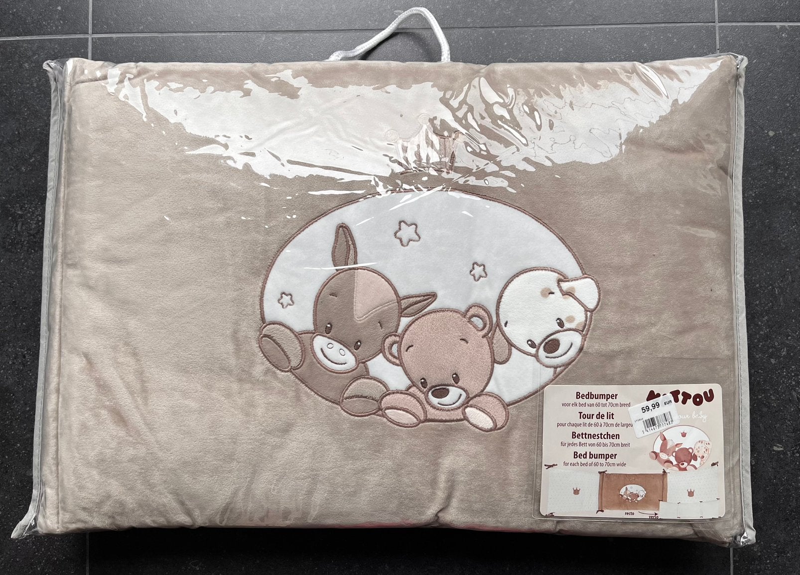 Bedbumper Nattou + babydekbed, Ophalen, Overige merken, Jongetje of Meisje, Beige