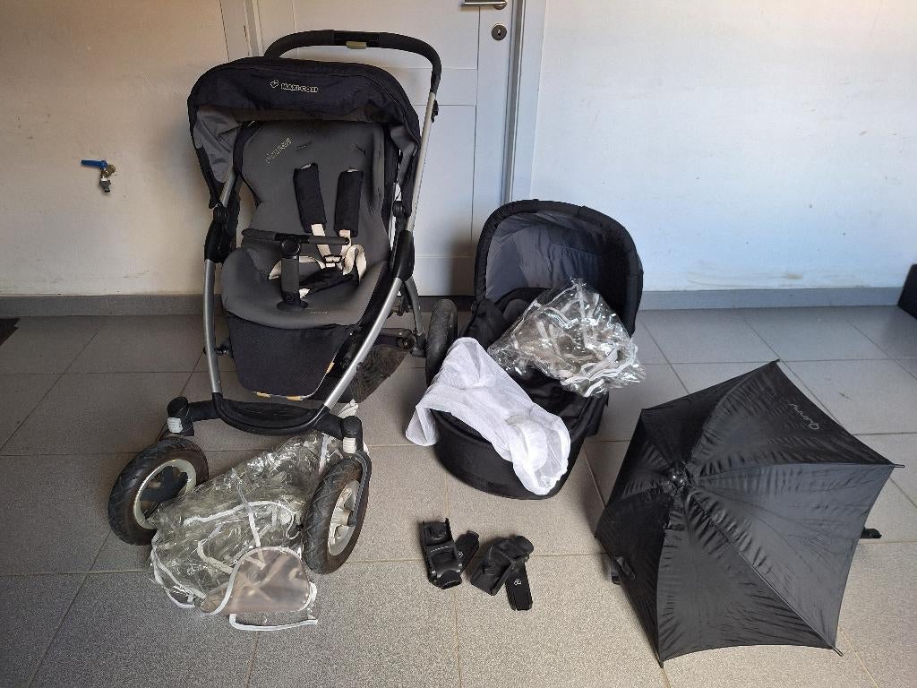 Kinderwagen Maxi-cosi Mura zwart/grijs, Ophalen, Gebruikt, Luchtbanden, Combiwagen