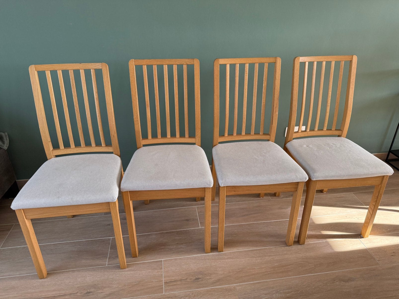 4 stoelen, Huis en Inrichting, Stoelen, Ophalen, Gebruikt, Hout, Vier