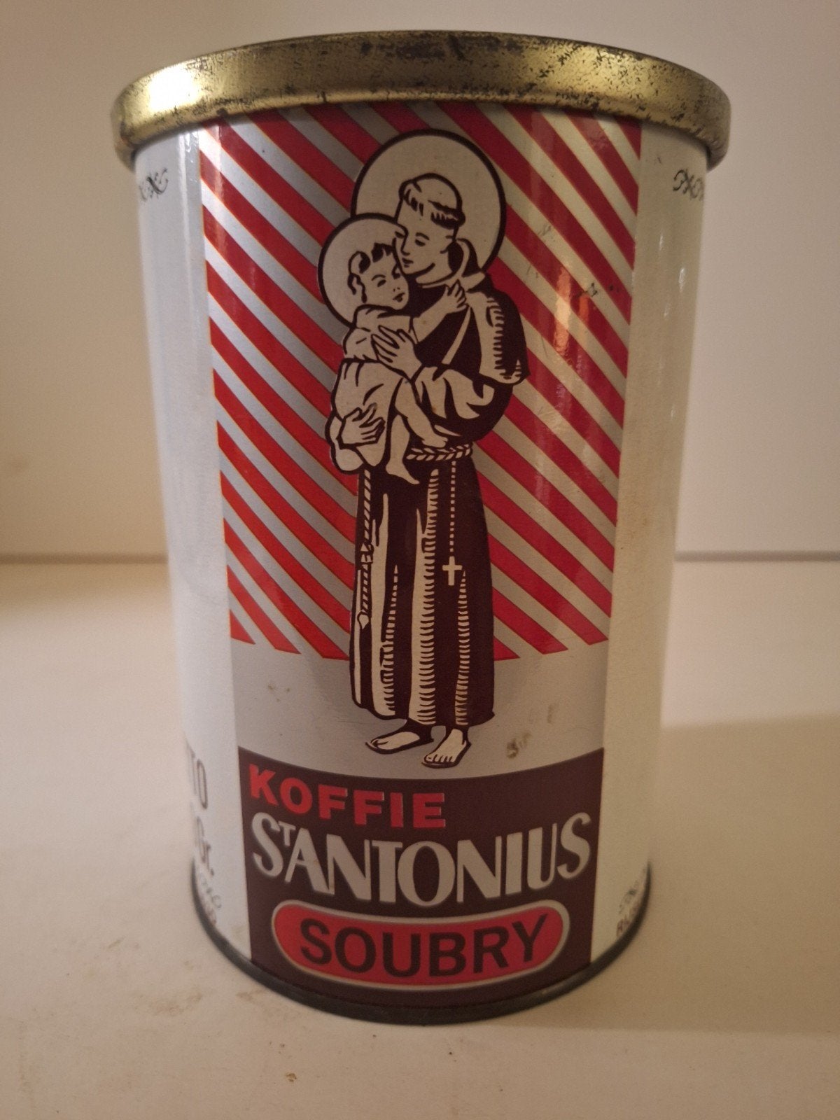 zeldzaam oud koffieblik St Antonius Soubry Roeselare, Verzamelen, Ophalen of Verzenden