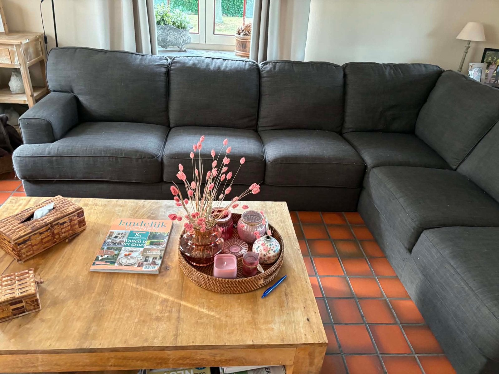 Fauteuil marron/gris, Maison & Meubles, Enlèvement, Utilisé