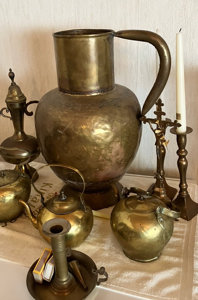Set vintage koperen decoratie, Antiek en Kunst, Ophalen, Koper