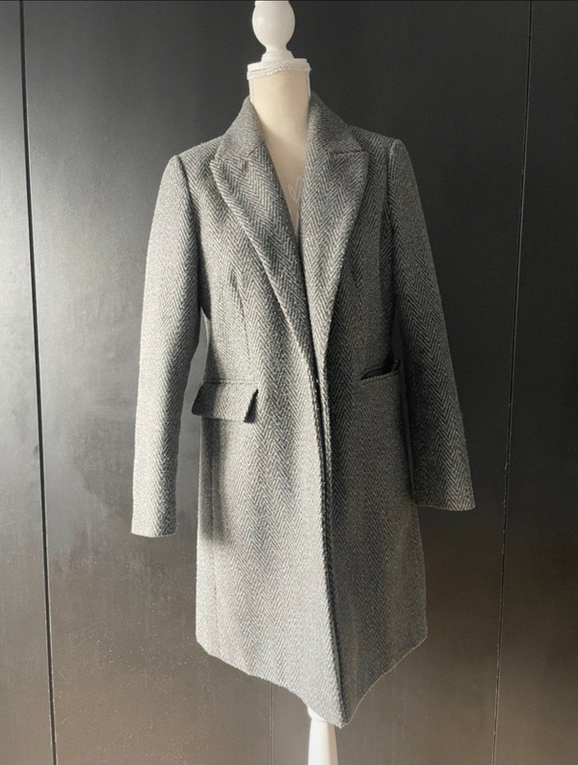 Lange gekleede jas, Kleding | Dames, Verzenden, Zo goed als nieuw, Maat 38/40 (M)