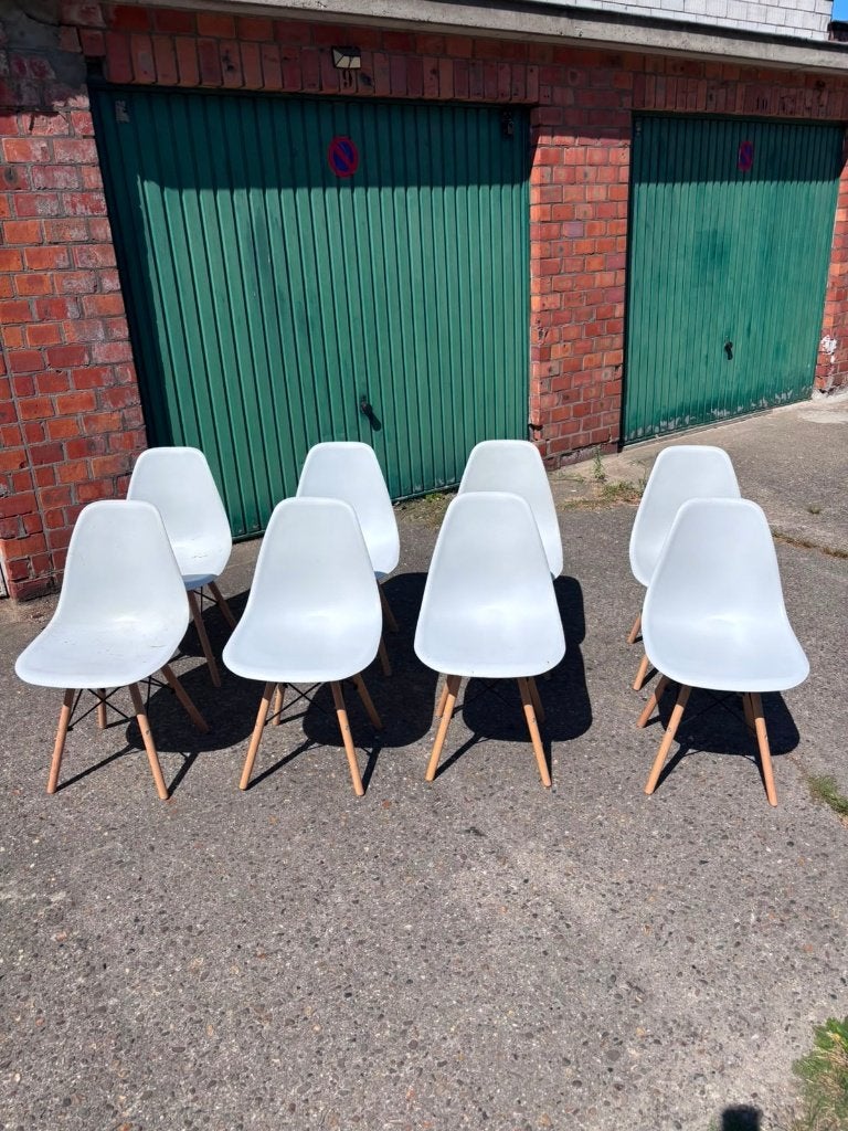 8 kuipstoelen, Huis en Inrichting, Stoelen, Ophalen, Wit, Zo goed als nieuw, Vijf, Zes of meer stoelen