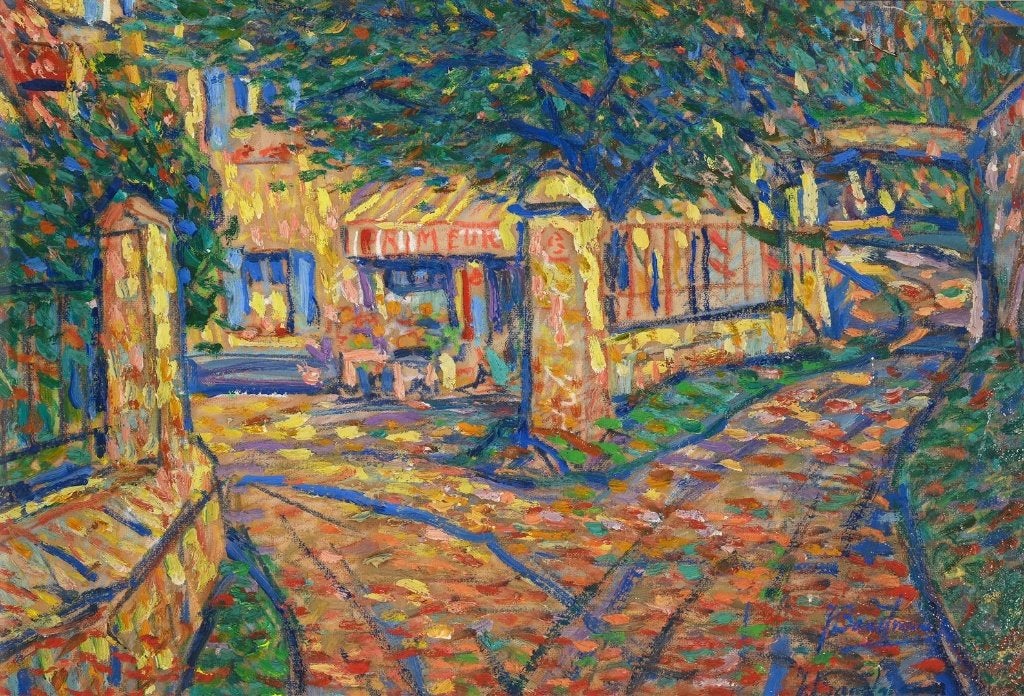 Jan Baartmans  1898 - 1968   Terras in Frankrijk, Verzenden, Gesigneerd