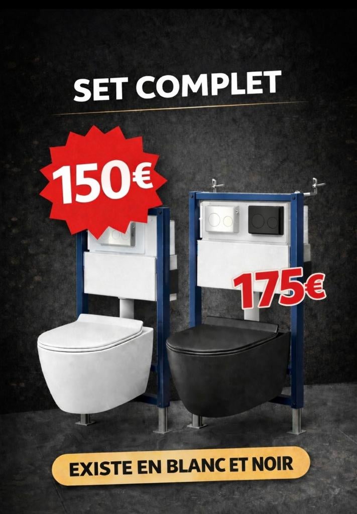 Toilette mural complet