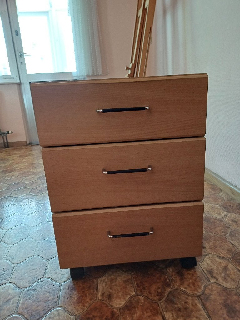 Commode à roulettes - 3 tiroirs, Maison & Meubles, 3 ou 4 tiroirs, Enlèvement, Utilisé