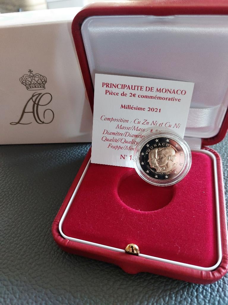 Pièce à l'épreuve de Monaco, Monnaie en vrac, 2 euros, Monaco, Naissance ou Mariage