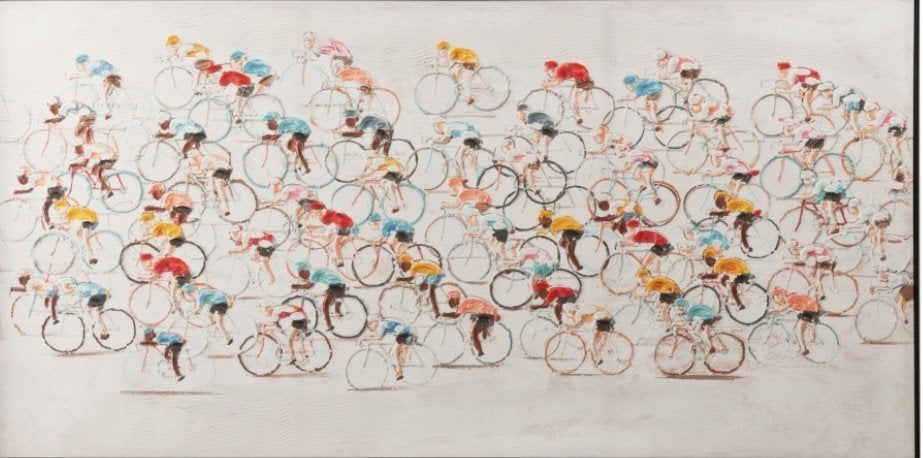 J Line wanddecoratie fietsers - fietspeloton, Maison & Meubles, Accessoires pour la Maison | Décorations murale, Neuf, Enlèvement