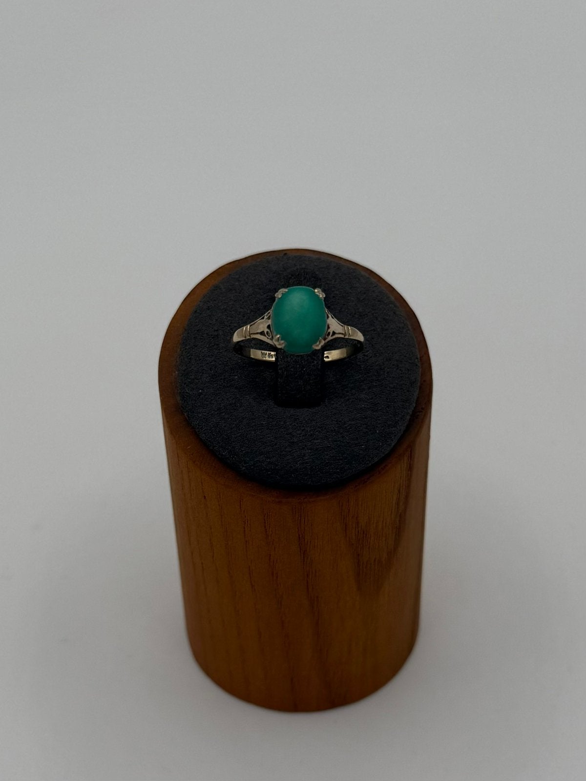 9 karaat Gouden Ring met Turquoise Birmingham Engeland 1976, 18 tot 19, Ophalen of Verzenden, Zo goed als nieuw, Met edelsteen