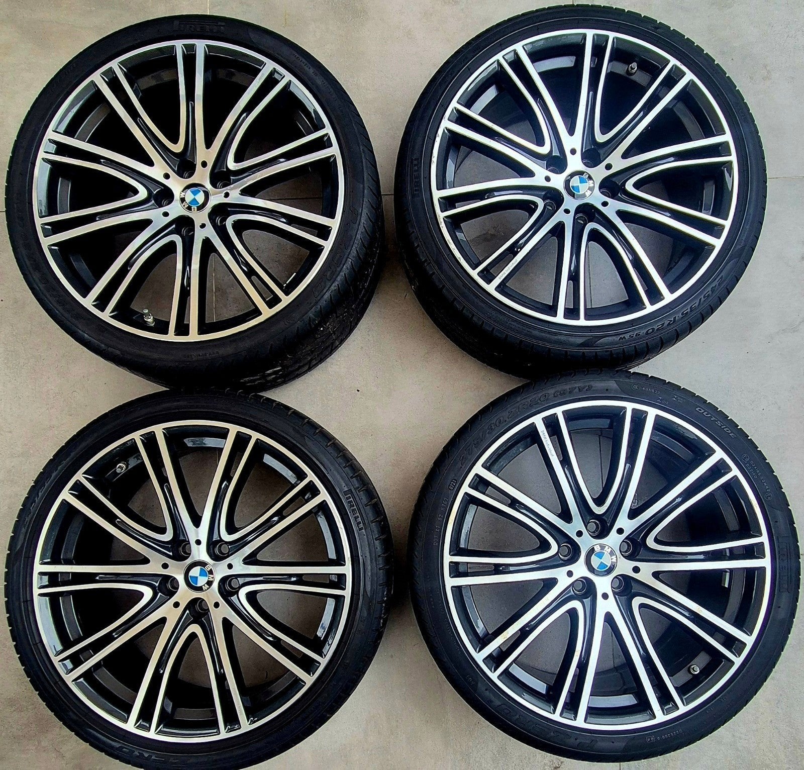 Jantes BMW 759i de 20 pouces d'origine avec pneus série 5 G3, Enlèvement, 20 pouces, Pneus été, Pneus et Jantes
