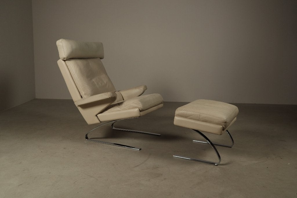 Chaise longue "Swing" en cuir avec pouf pour COR Germany, 1, Enlèvement