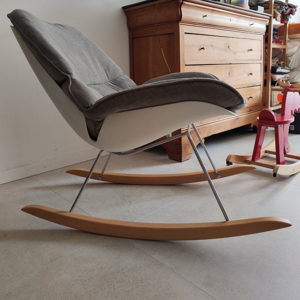 Schommelstoel schommel zetel, Huis en Inrichting, Stoelen, Zo goed als nieuw, Eén, Grijs, Ophalen