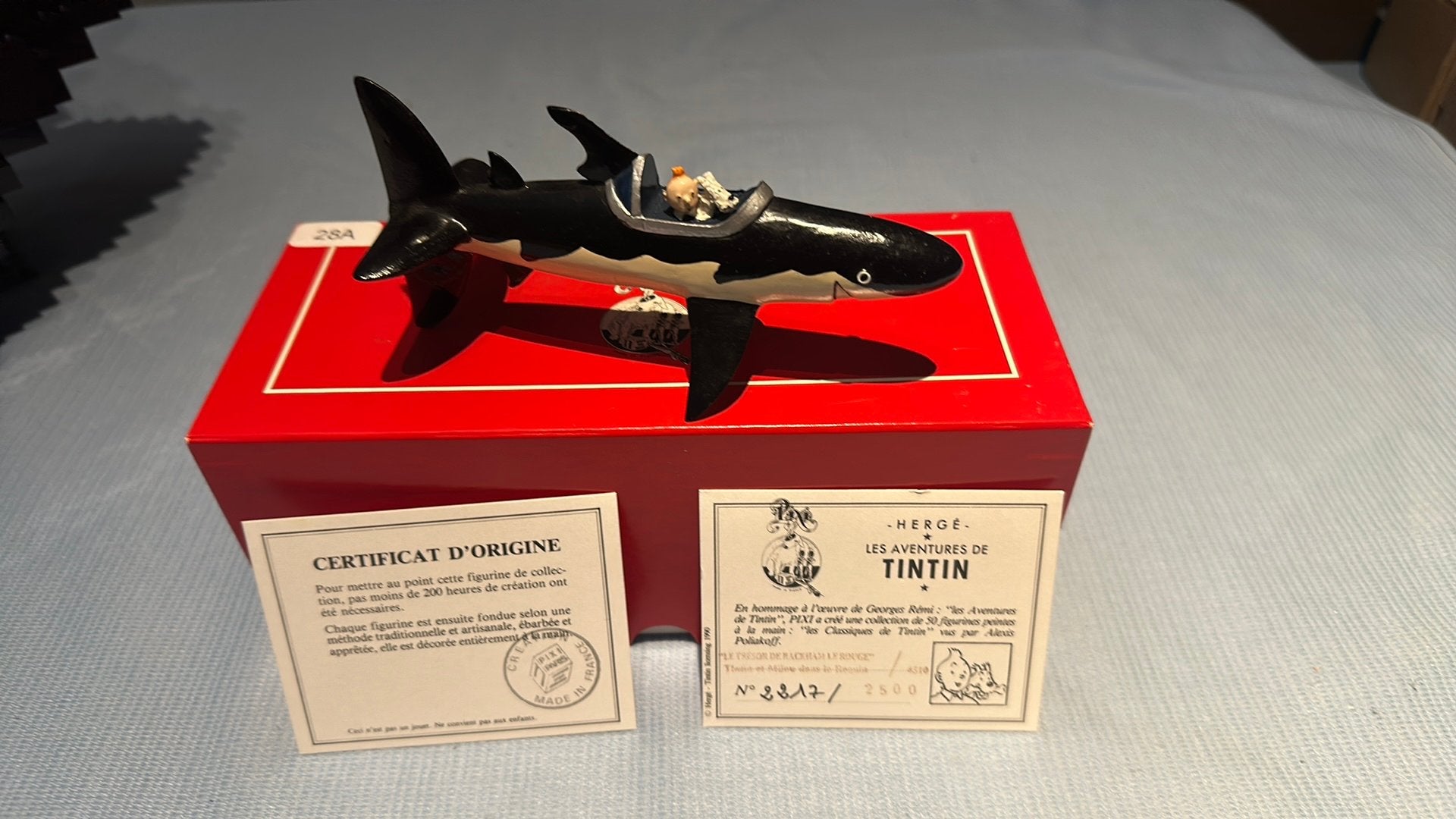 Tintin et Milou dans le requin 2e version, Collections, Enlèvement ou Envoi, Tintin, Comme neuf, Statue ou Figurine