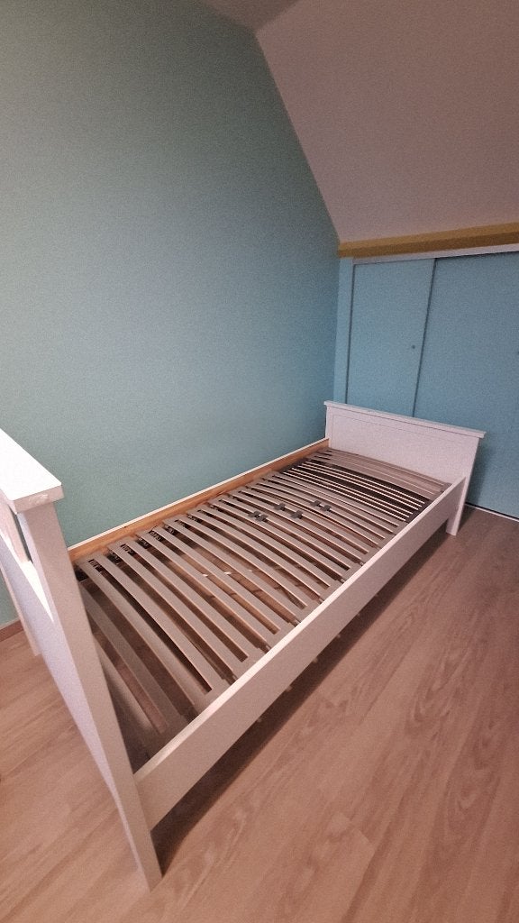Cadre de lit + Sommier à lattes, 85 à 100 cm, Enlèvement, Matelas, 180 cm ou plus