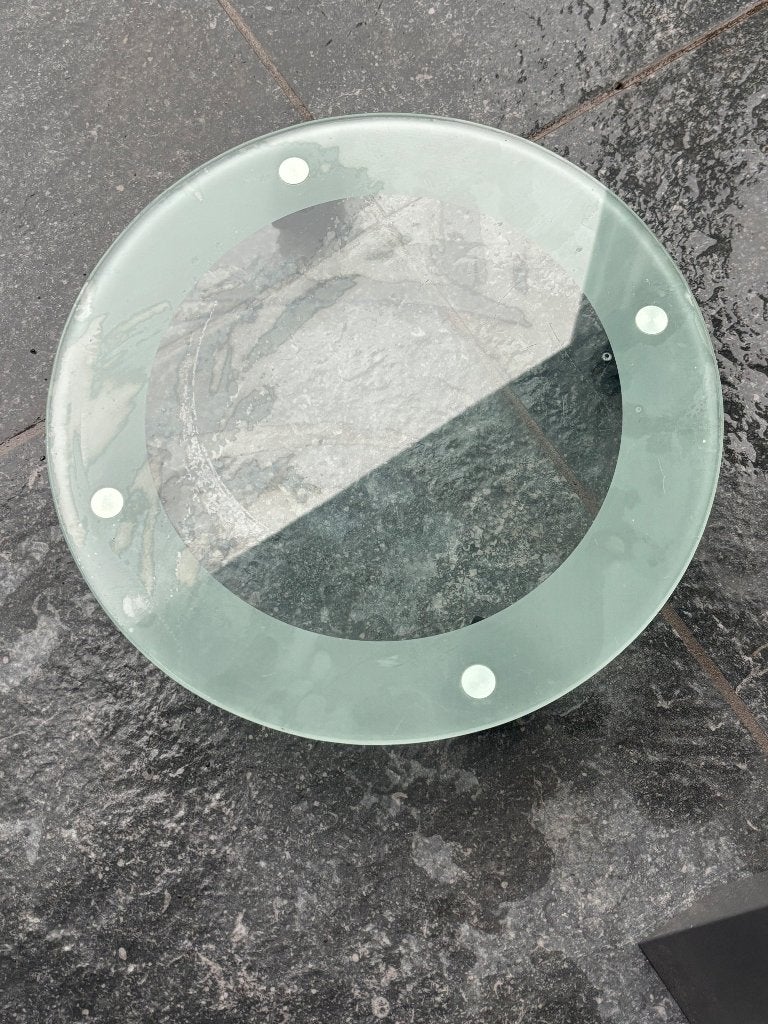 Glazen pantenroller/ plantenonderzetter met wieltjes, Overige materialen, Gebruikt, Rond, Binnen