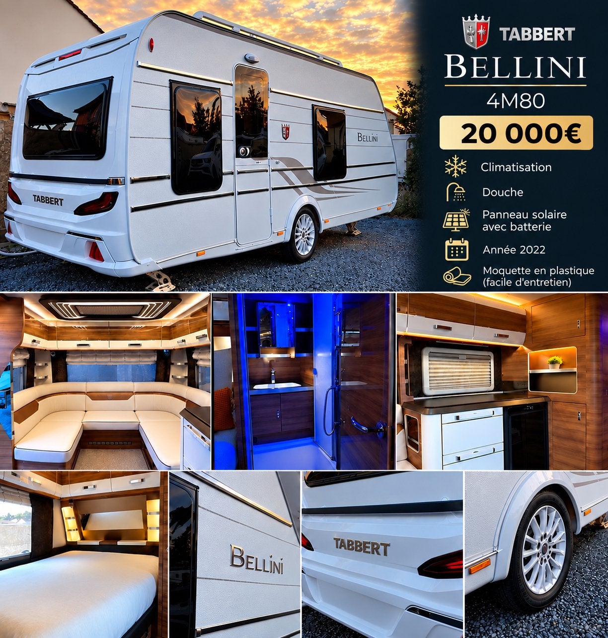 Tabbert Bellini 480, Caravans en Kamperen, Ophalen, Gebruikt