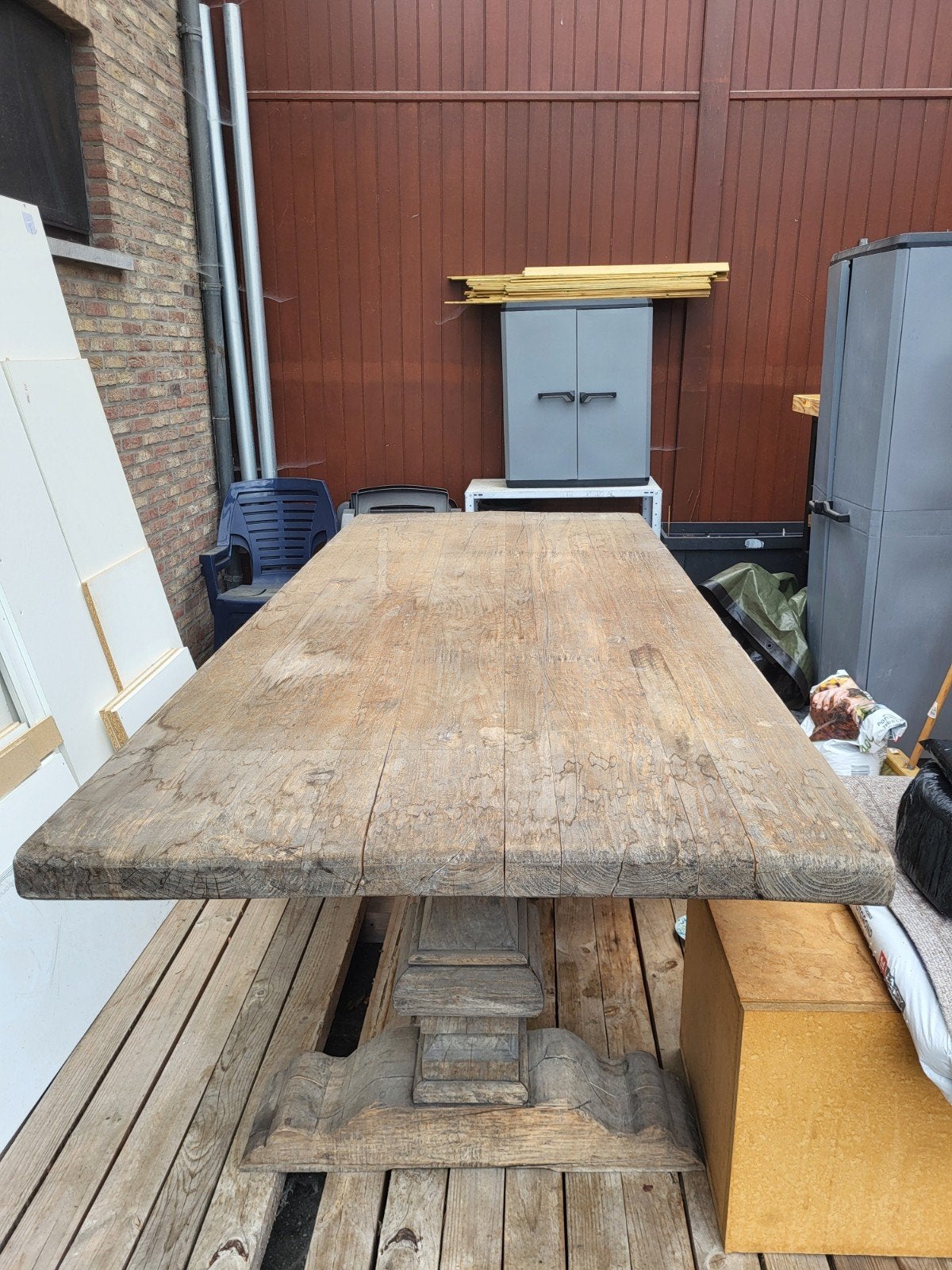 massieve eiken tafel, Tuin en Terras, Ophalen