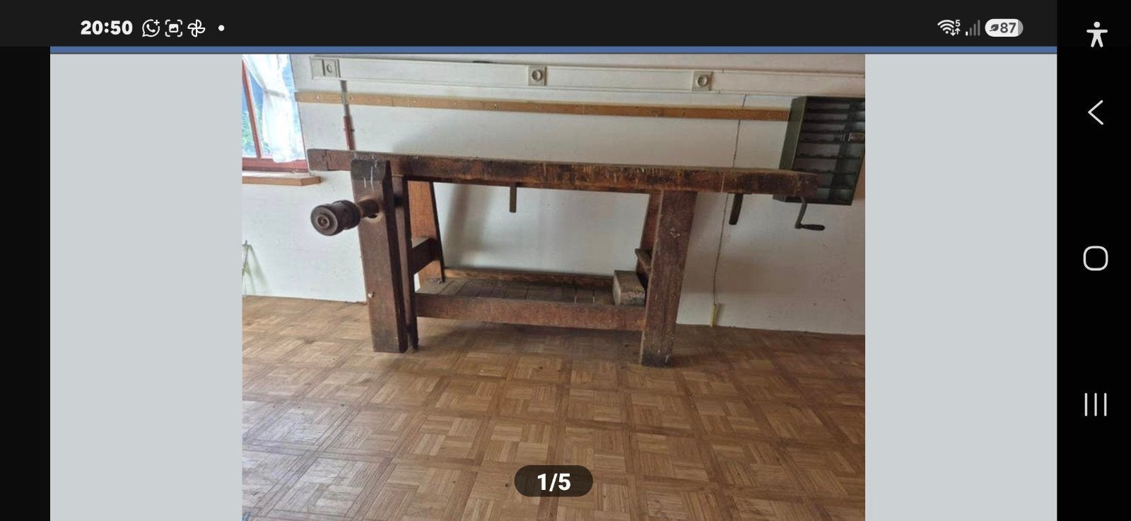 Antieke vintage 150 jarige schrijnwerker werkbank, Ophalen