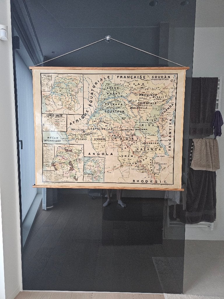 Carte de l'ancien Congo Belge, Maison & Meubles, Accessoires pour la Maison | Décorations murale, Utilisé, Objet de décoration