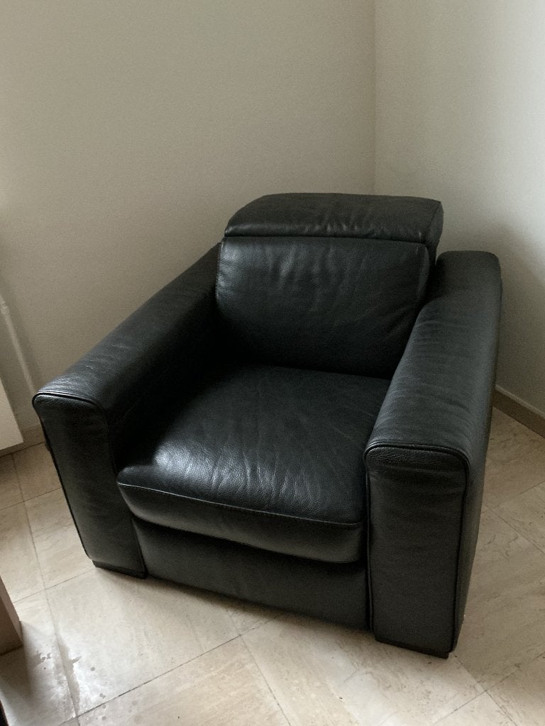 Zetel,fateuil, Huis en Inrichting, Ophalen, 100 tot 125 cm, Leer, Zo goed als nieuw