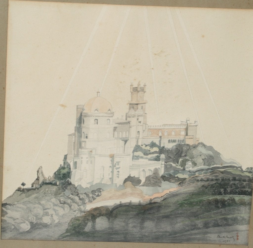 C. De Buck - watercolor schilderij - 1941 - Gesigneerd, Antiquités & Art, Art | Peinture | Classique, Enlèvement ou Envoi, Signé