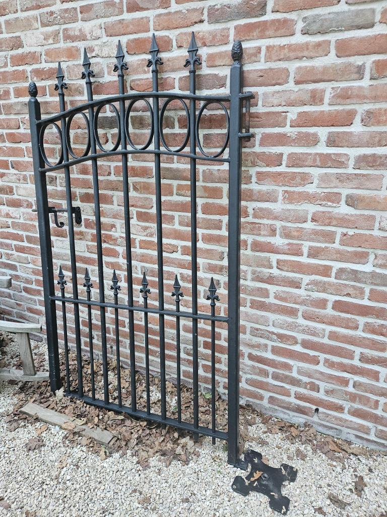 Smeedijzeren tuinpoort, Tuin en Terras, Ophalen, Gebruikt, Minder dan 100 cm, Draaipoort