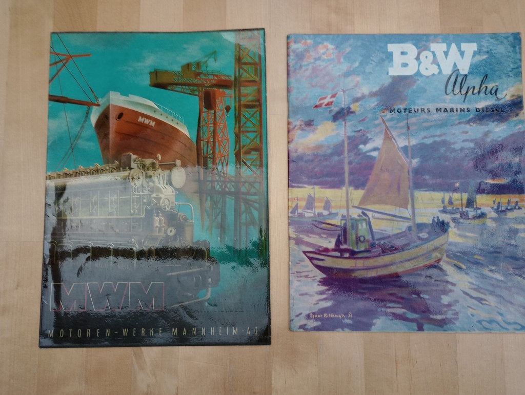 catalogi scheepsdiesels omstreeks 1955, Boeken, Catalogussen en Folders, Ophalen of Verzenden, Gelezen, Catalogus