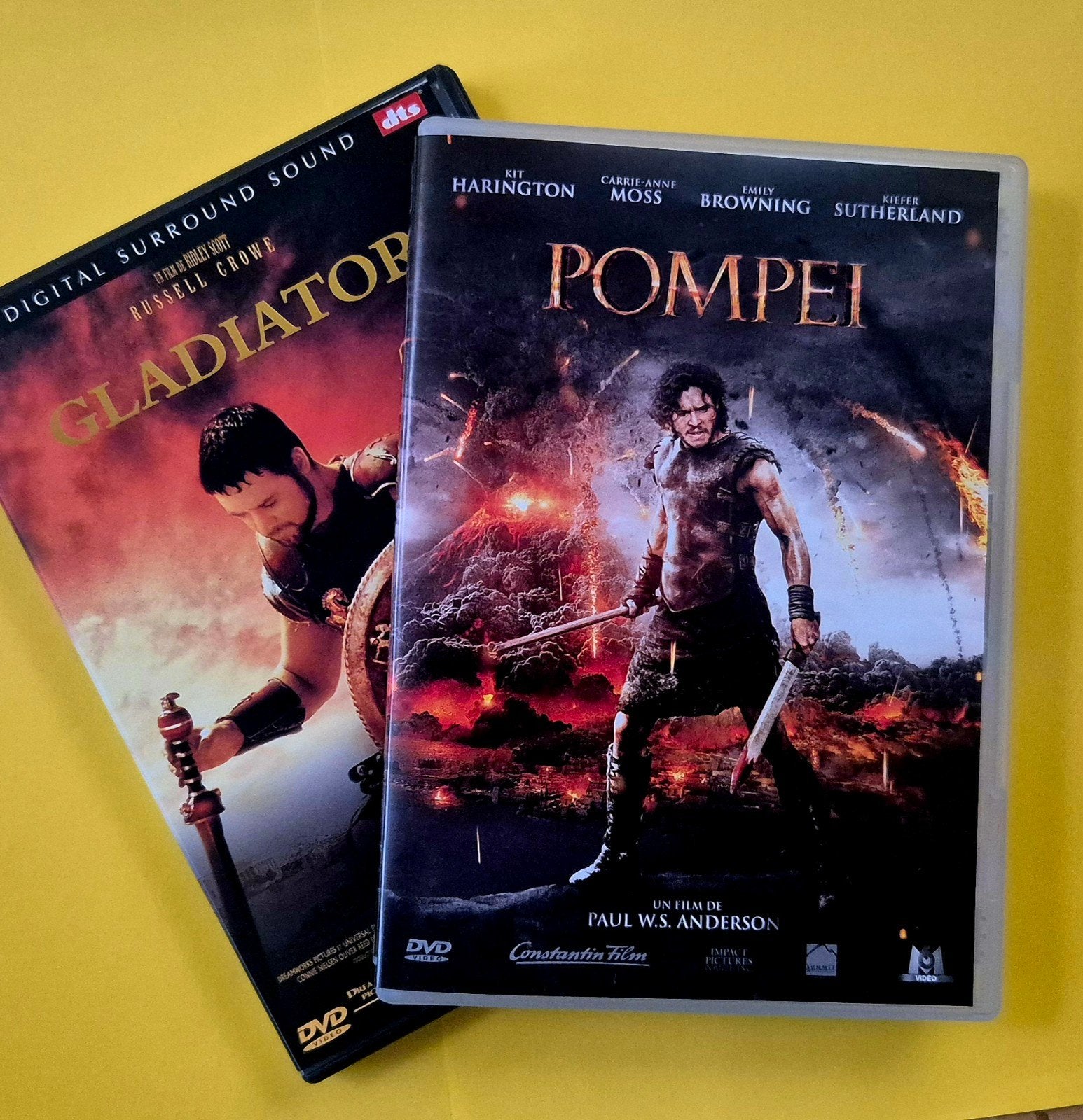 2x DVD 📀 Pompéi + Gladiator - Russell Crowe, Action, Enlèvement ou Envoi, Comme neuf, Français