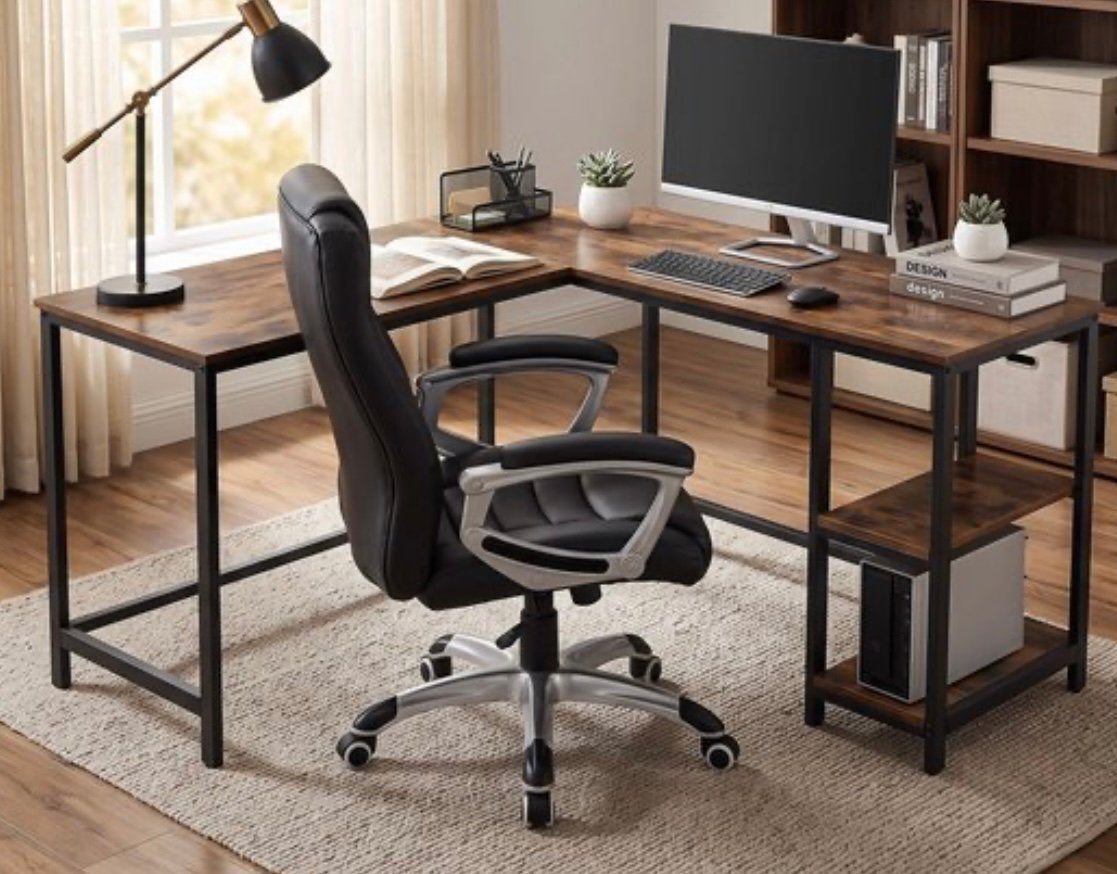 Bureau met opbergrekken – €40 – mag snel weg, Autres marques, 138 cm, 50 cm, Utilisé