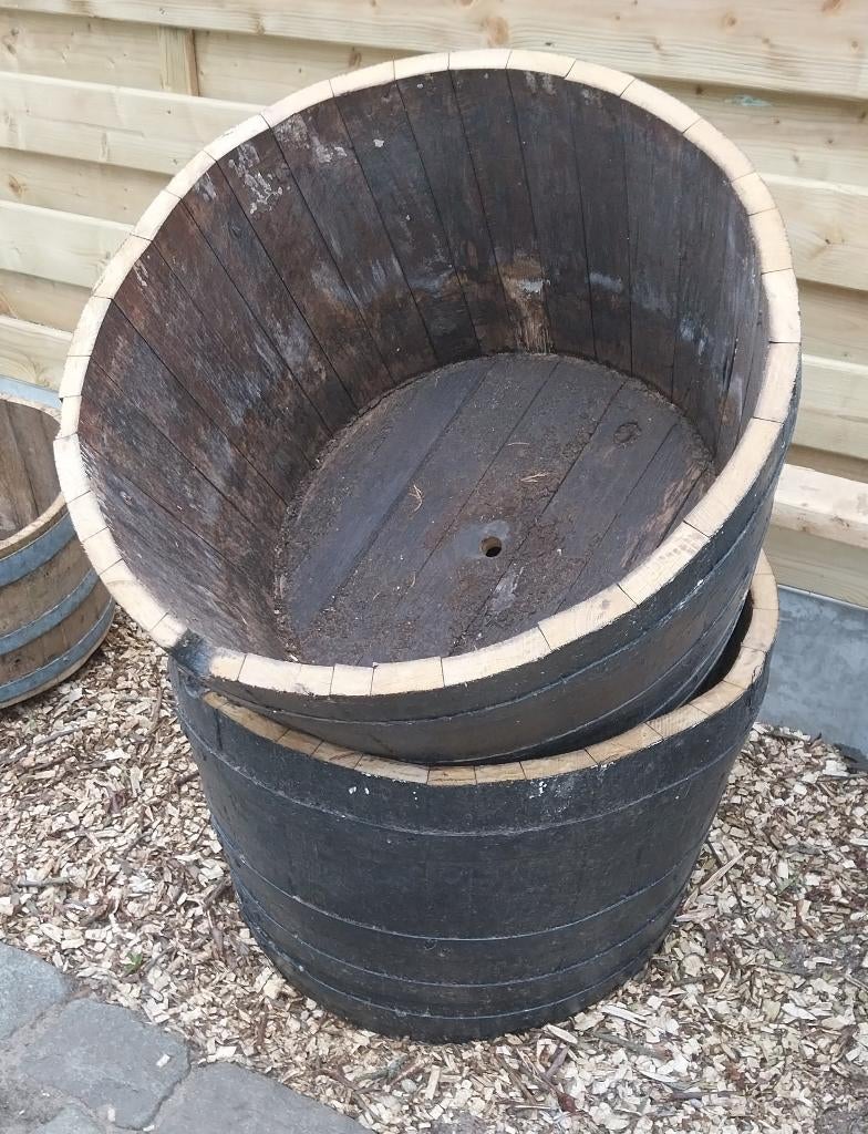 Bloembakken wijnvaten, Tuin en Terras, Bloembakken en Plantenbakken, Ophalen