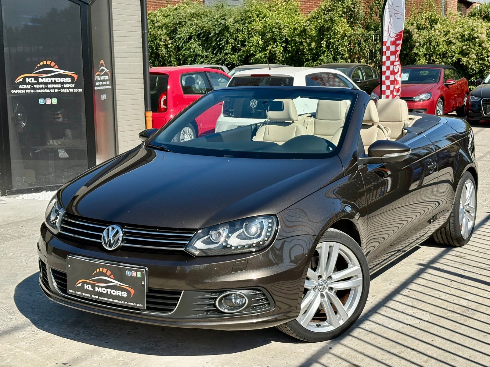 VW EOS CABRIOLET 20 TDI 136CV FACELIFT 140 000KM CARPASS, Autos, Volkswagen, Cuir, Euro 5, Achat, Beige