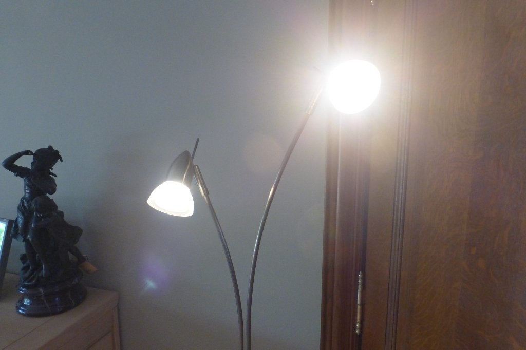 staande lamp met 2 lichtpunten, Antiek en Kunst, Ophalen