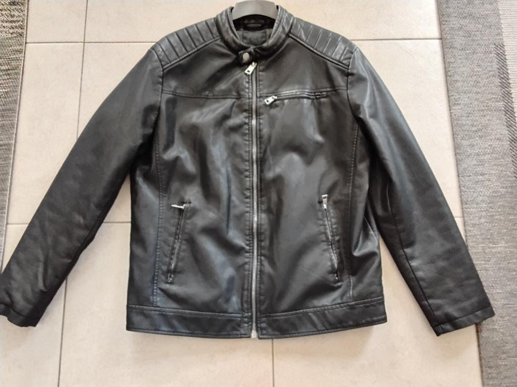 Nieuwe lederen herenjas, Xl, Zwart, Maat 56/58 (XL), Nieuw, C&A