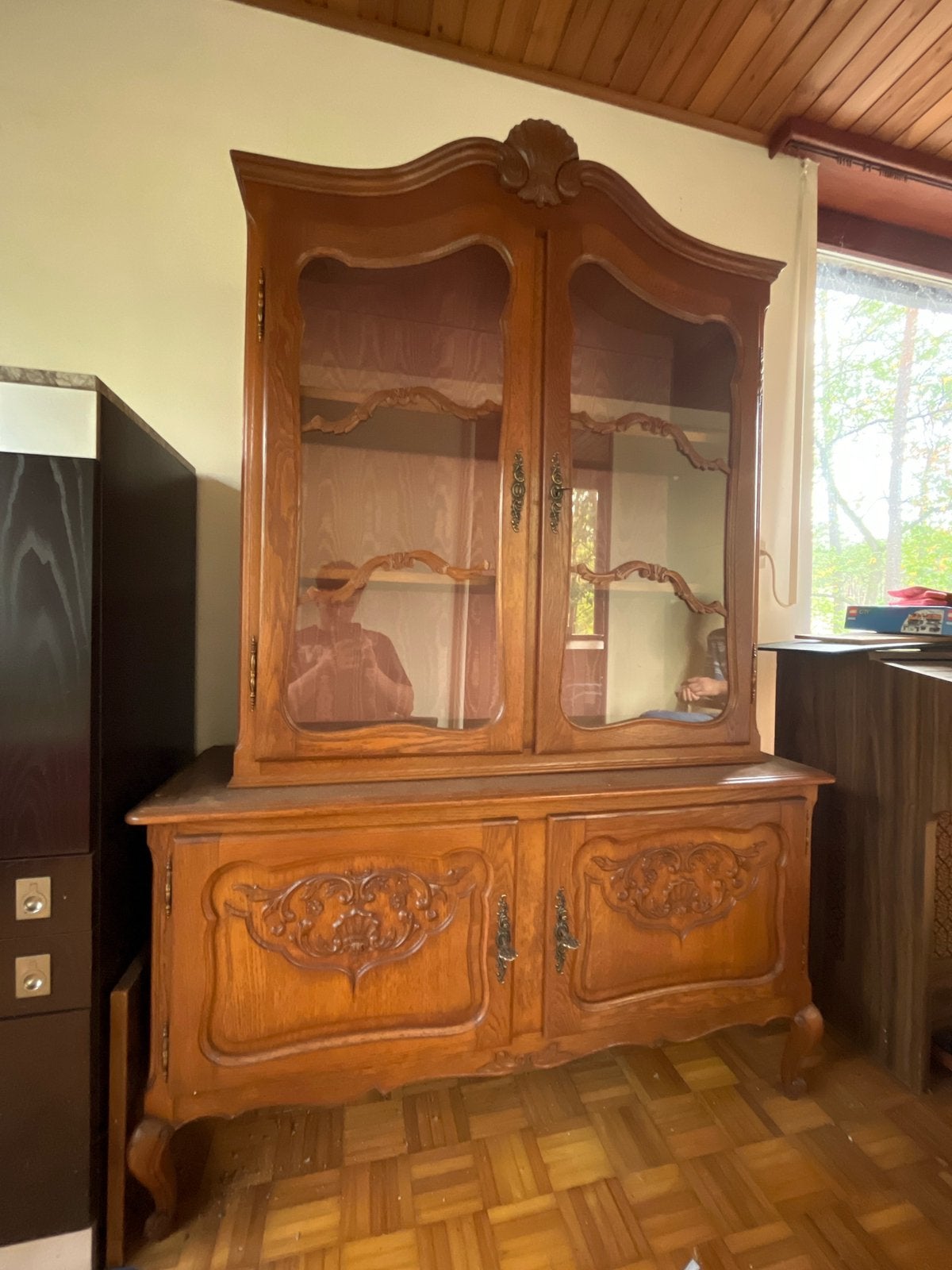 Klassieke Houten Vitrinekast / Buffetkast – Landelijk, Ophalen