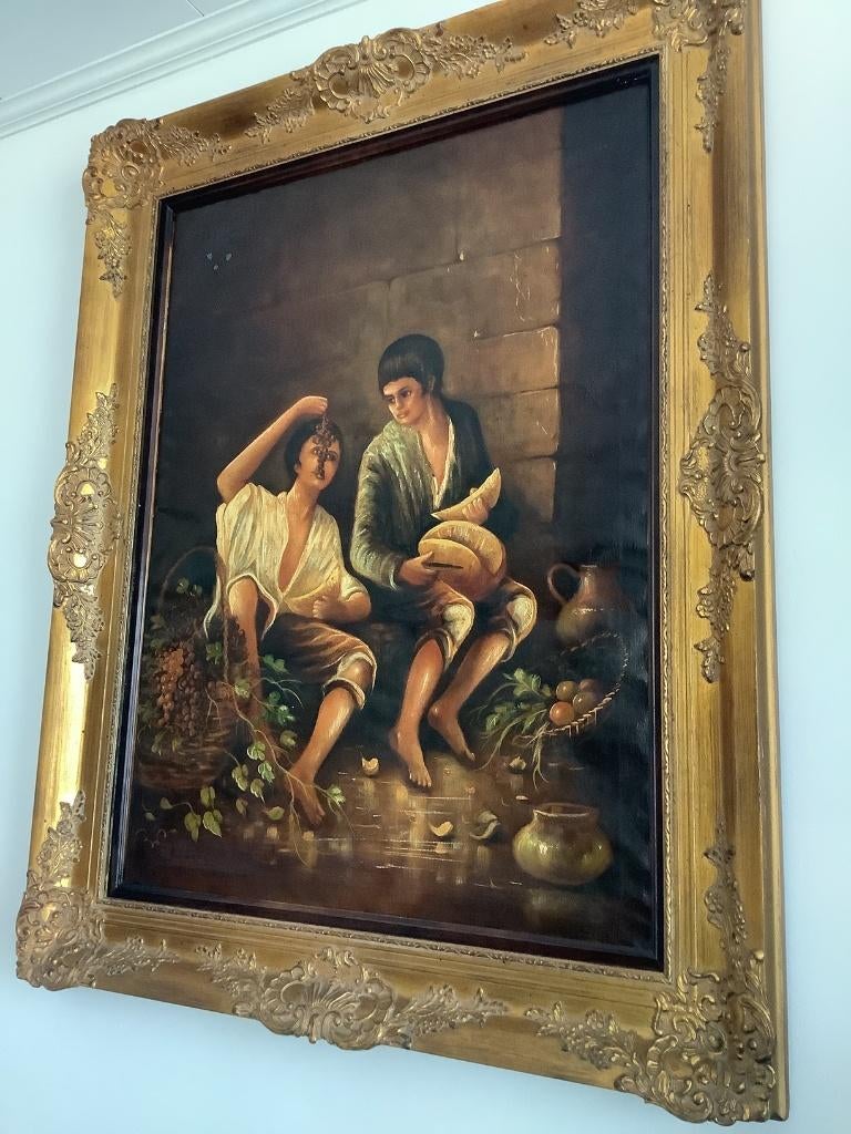 Naert (1908) - Belle grande peinture avec un très beau cadre, Enlèvement ou Envoi