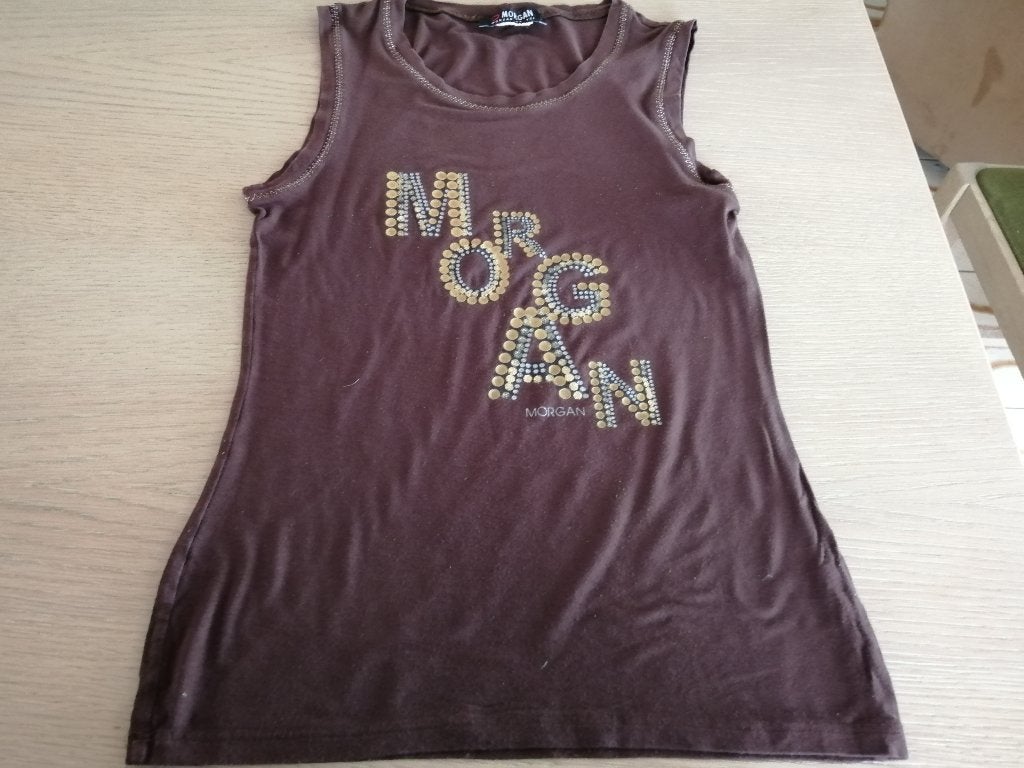 MORGAN topje maat 42, Kleding | Dames, Bruin, Maat 42/44 (L), Zo goed als nieuw, Zonder mouw