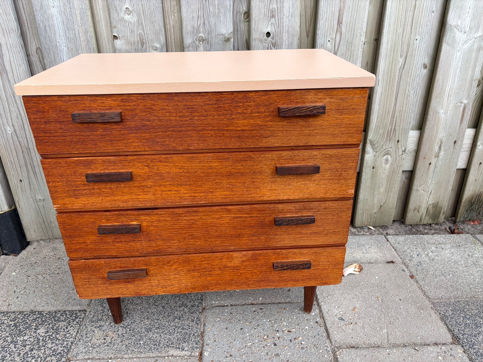 Vintage ladekast, Huis en Inrichting, Kasten | Ladekasten, Gebruikt, Minder dan 100 cm, 50 tot 100 cm, 25 tot 50 cm, Teakhout