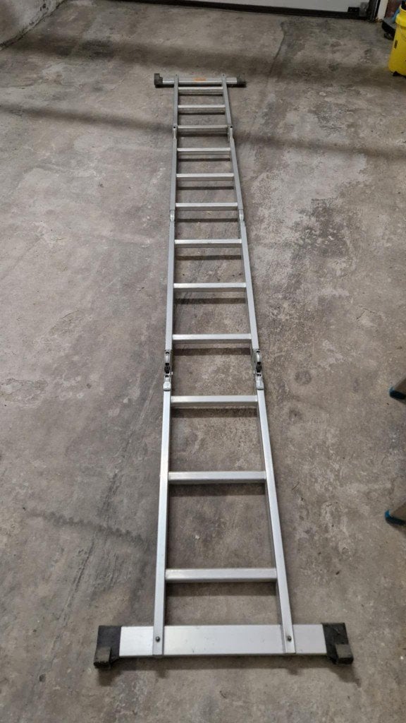 vouw ladder, Ophalen, Ladder