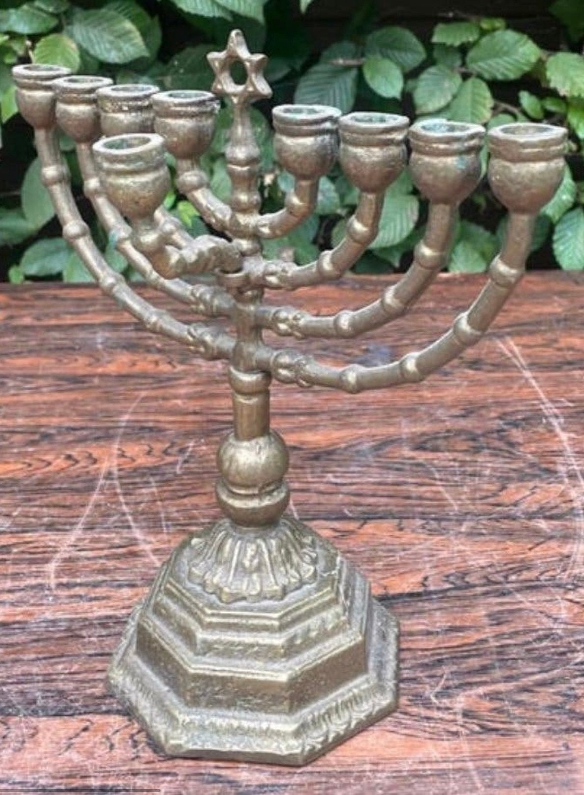 CHANOEKA,ANTIEK VOLLEDIG KOPER,MET⭐️STER, 9 ARMEN CHANOUKIA, Ophalen of Verzenden