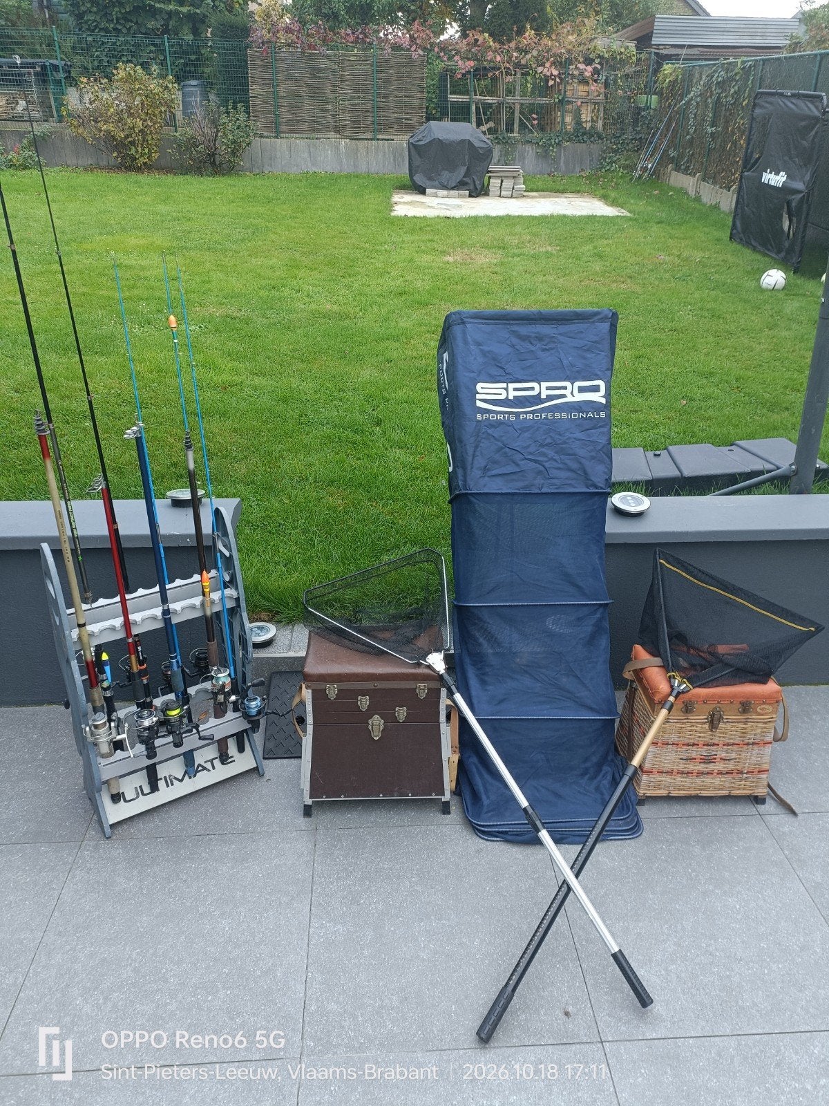 Set met uitrusting voor forelvissen, Ophalen