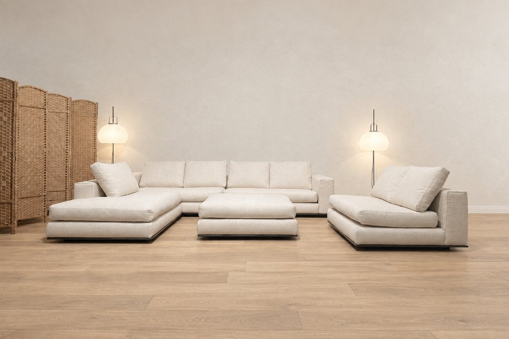 NIEUW Minotti Hamilton Modulaire 5-Delige Set + GARANTIE, Hoekbank, Ophalen of Verzenden, Vierpersoons of meer, Design Bank Bankstel Zetel Hoekbank Minotti