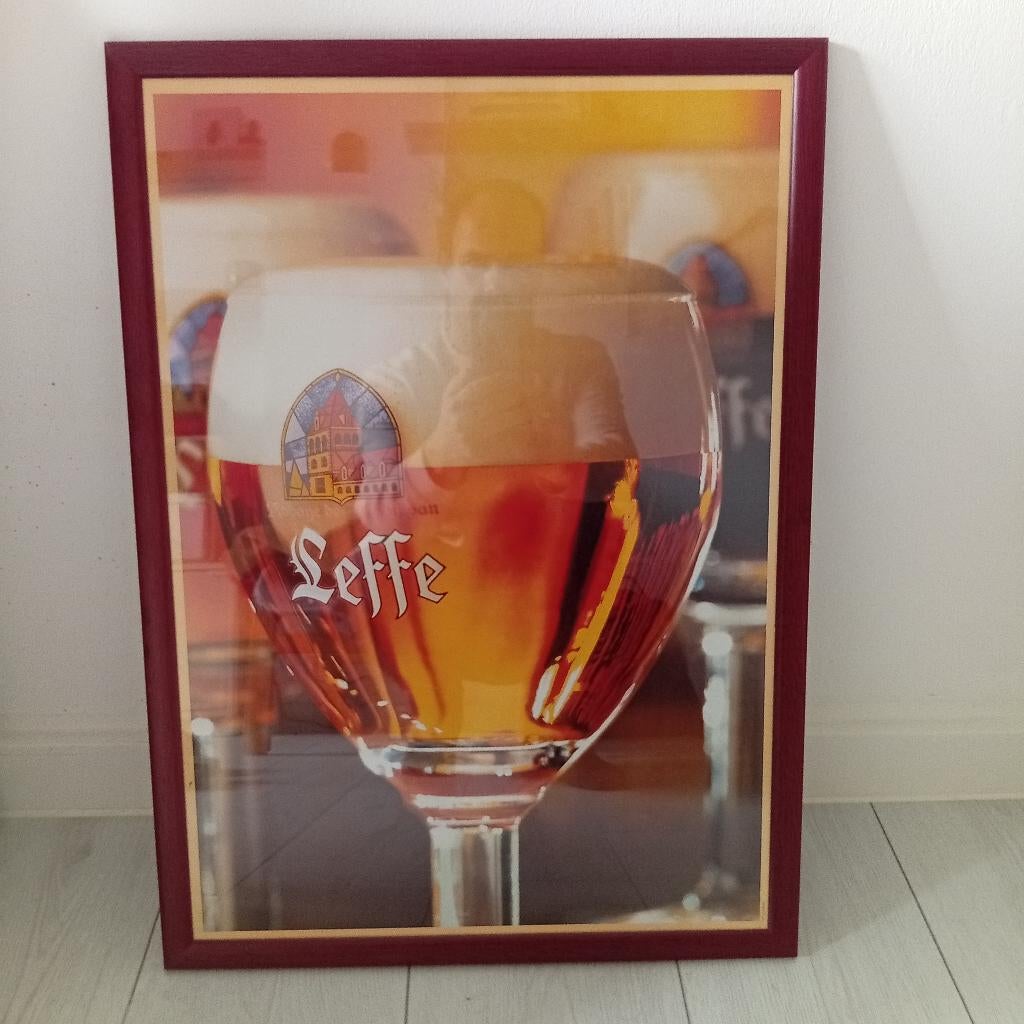 Leffe bier poster ingekaderd ideaal voor mancave of homebar, Ophalen of Verzenden, Nieuw