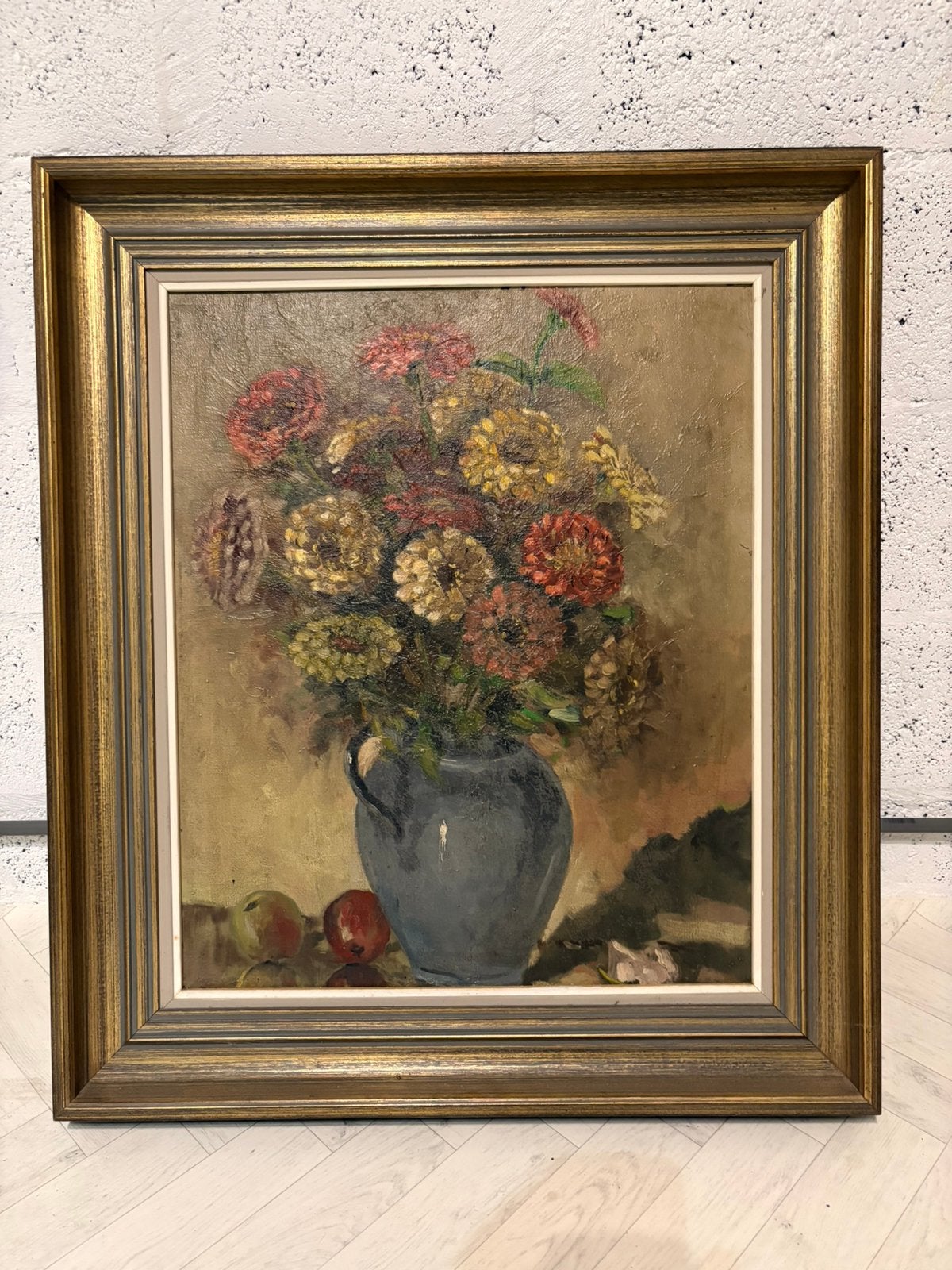 Schilderij met bloemen, Antiek en Kunst, Doek, Klassiek, Ingelijst, Ophalen