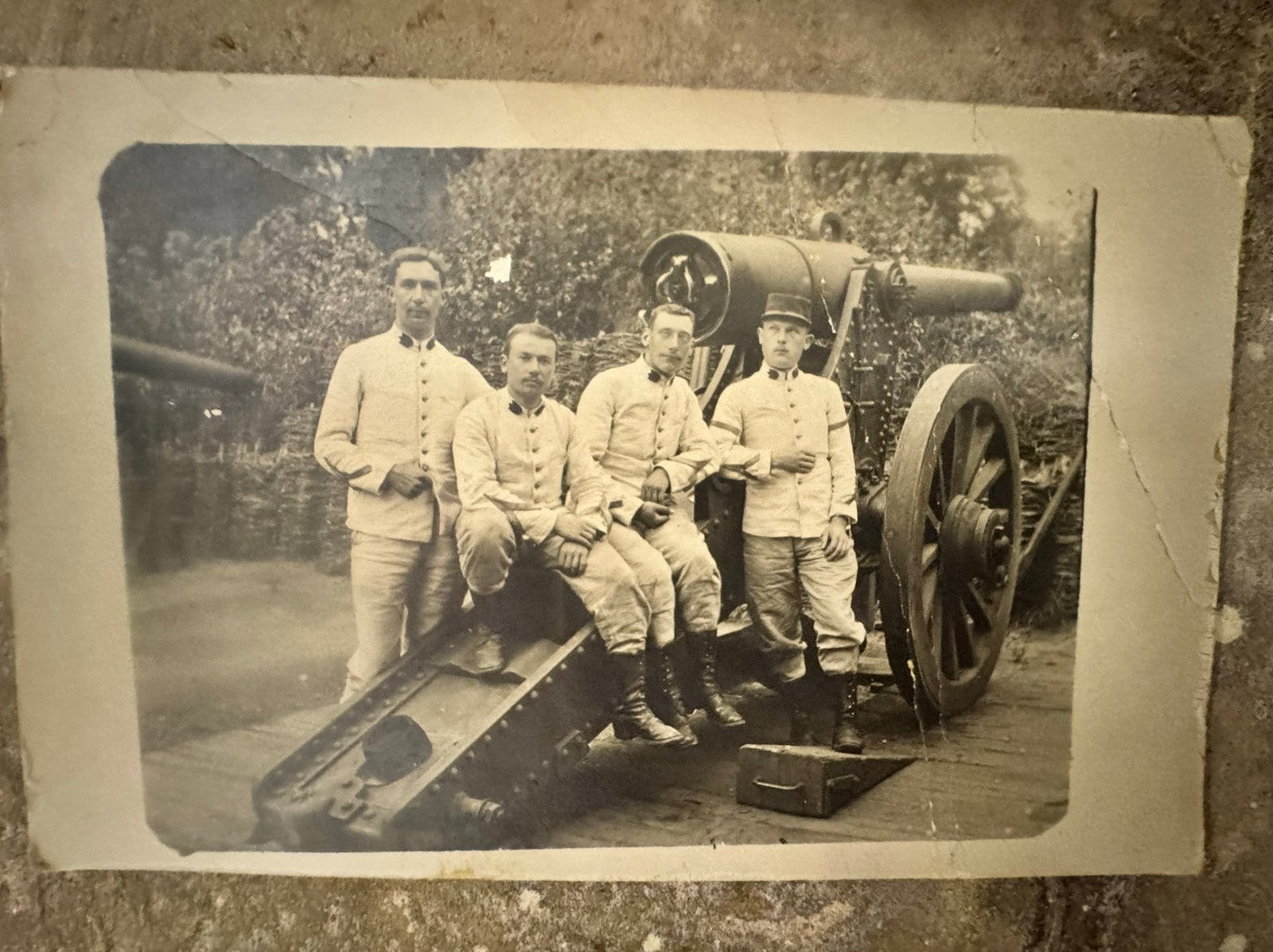 Foto WWI artillerie, Verzamelen, Militaria | Algemeen, Verzenden, Landmacht, Foto of Poster